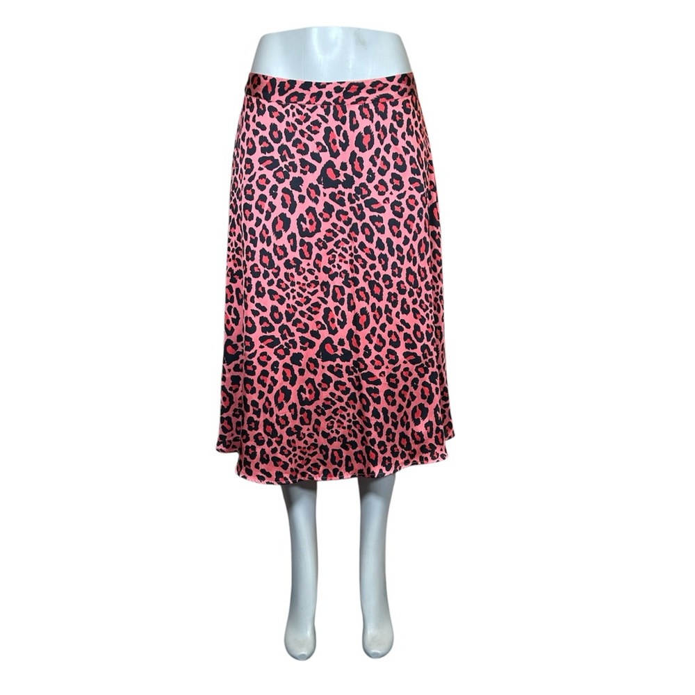 Worthington Pink Cheetah Skirt Size 10 Maxi Midi Length Animal Print Medium - Picture 2 of 16
